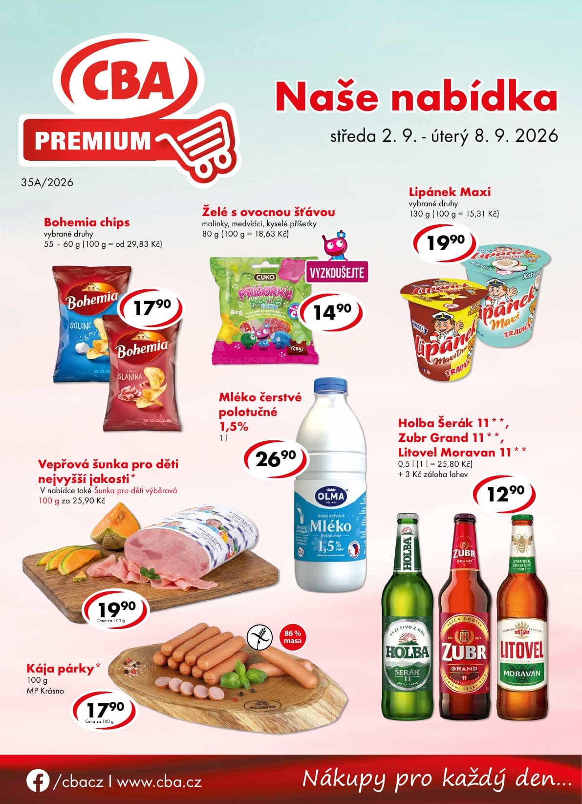 Akční leták Prima Potraviny Desná 2.–8. 9. 2026 – titulní strana